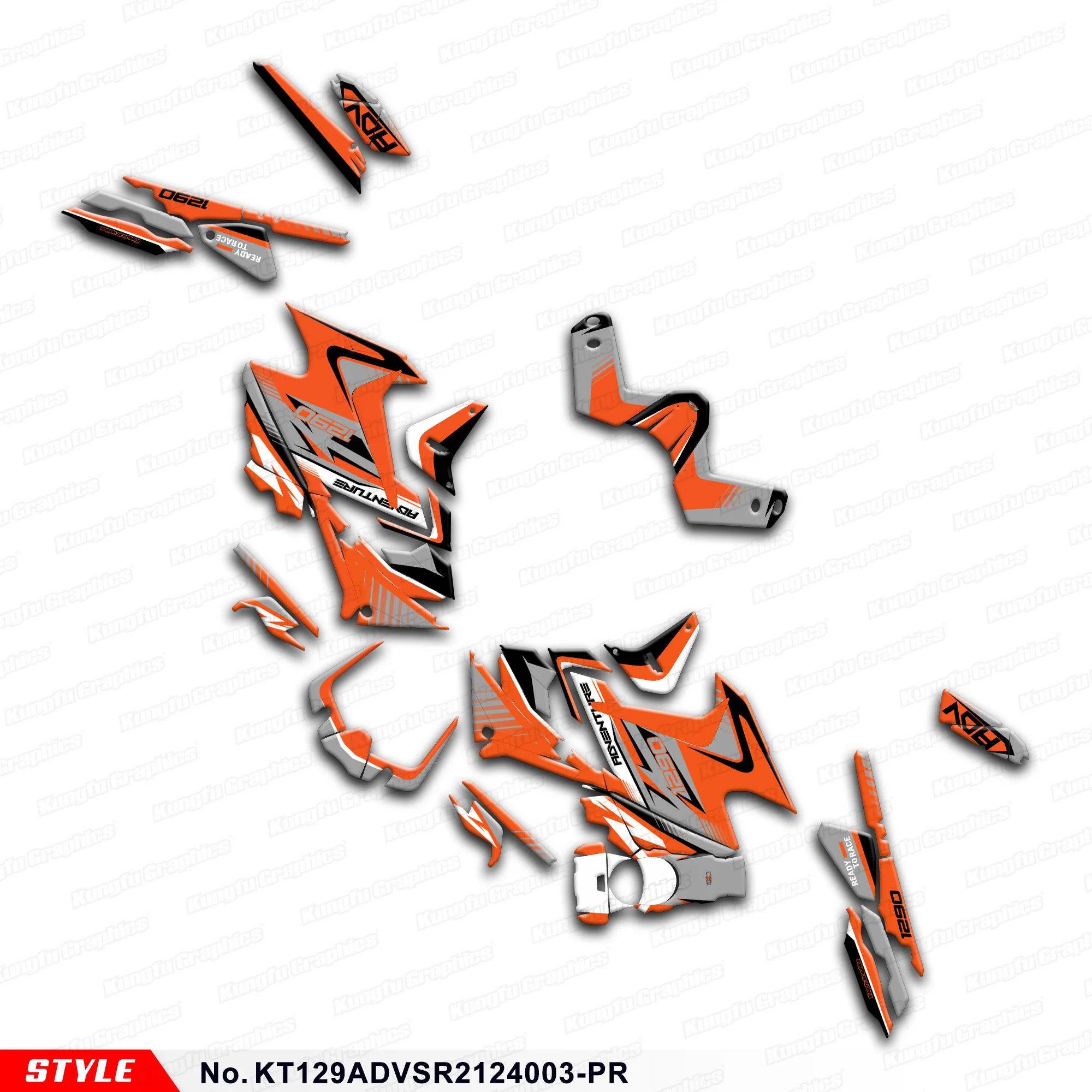 

Набор графических наклеек JY RACING для KTM 1290 Super Adventure S/Super ADV R 2021 2022 2023 2024, KT129ADVSR2124003-PR