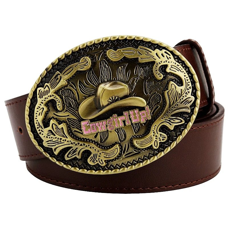 

Fashion Women Cowboy Belt Cowgirl American Western Style Cowboy Hat Boots Pattern Cow Girl Rodeo Accessories