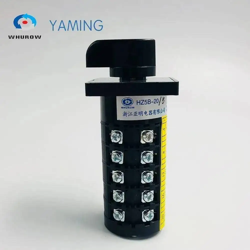 0-7 Position Rotary Cam Switch 20A 5 Poles Changeover Selector Screws Universal Manual Electrical HZ5B-20/5