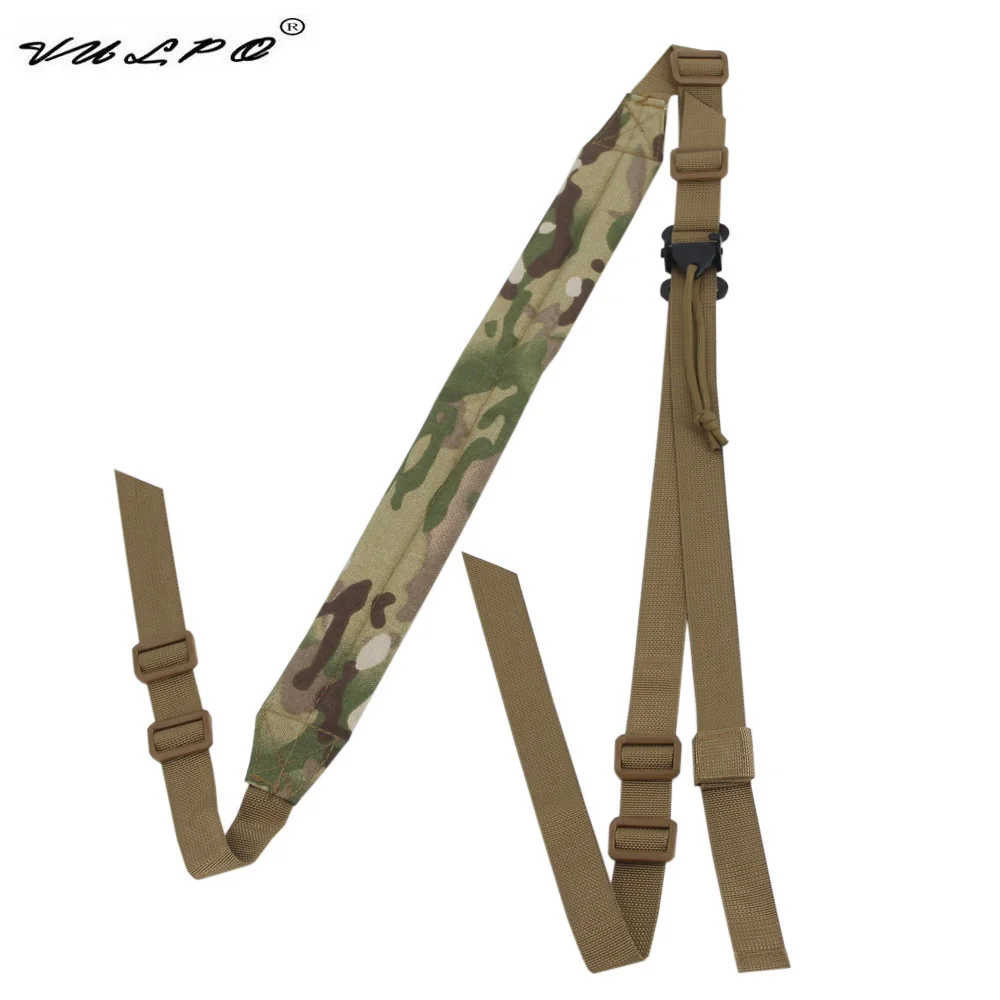 VULPO Tactical Rifle Sling Adjustable Quick Detach 2 Point Gun Sling With Shoulder Pad Shooting Rifle Strap Sling Gun Rope