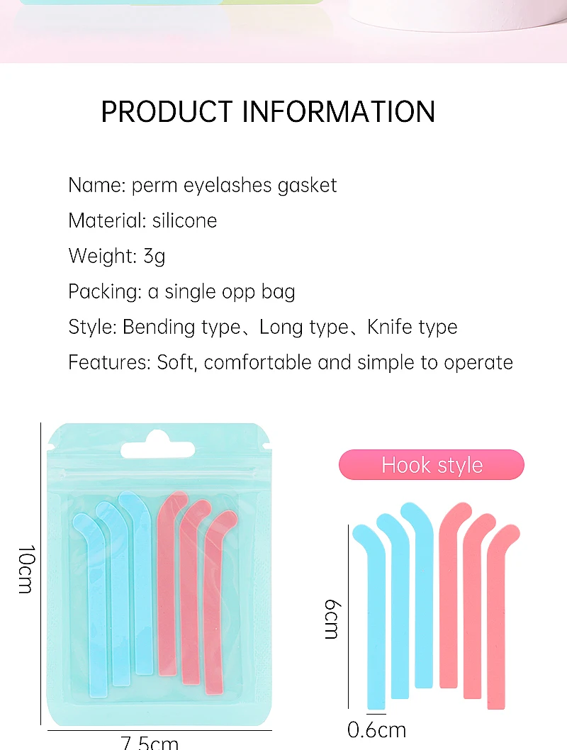 6 stücke wieder verwendbare Silikonst reifen Wimpern verlängerung Patch weiche Dauerwelle Wimpern Locken wickler Augen polster Wimpern lift Klebeband Make-up-Tools – Detail 2