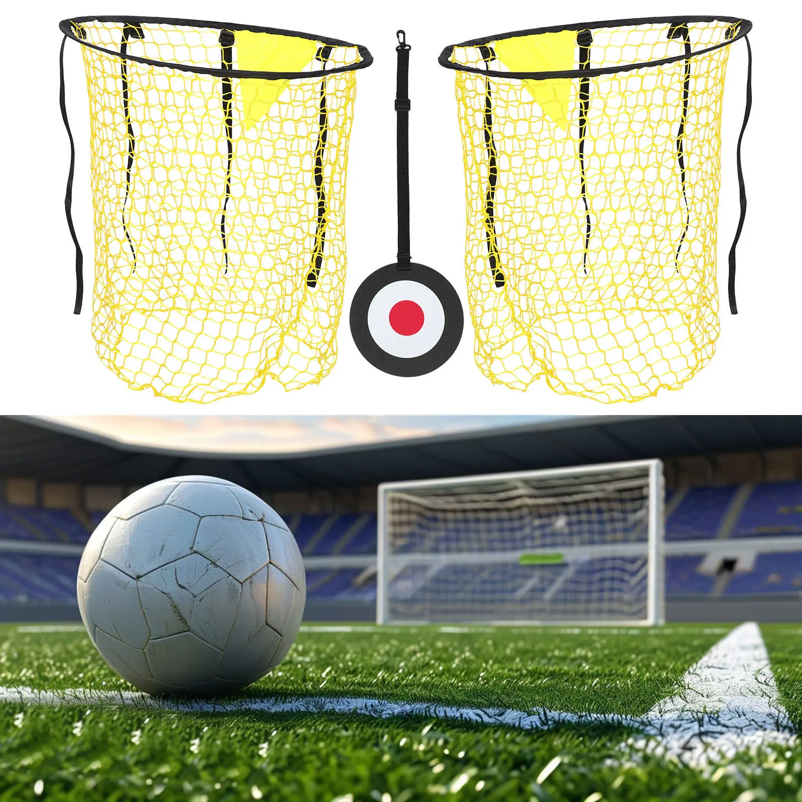 

1Set Soccer Training Target Net Professional Accuracy Practice Football Goal Trainer Portable Indoor Outdoor Football Training