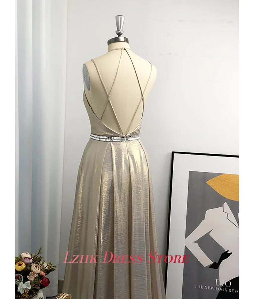 Customized Sexy Satin A-Line Spaghetti Straps Crystal Evening Dress Temperament Sweetheart Sleeveless Floor Length prom dresses
