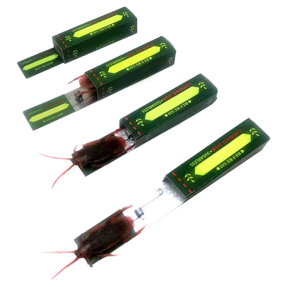 

4Pcs Realistic Fake Chewing Gum Prank Prop with Surprise Cockroach Effect Party Trick Gum for Halloween Fool's Day Novelty Joke