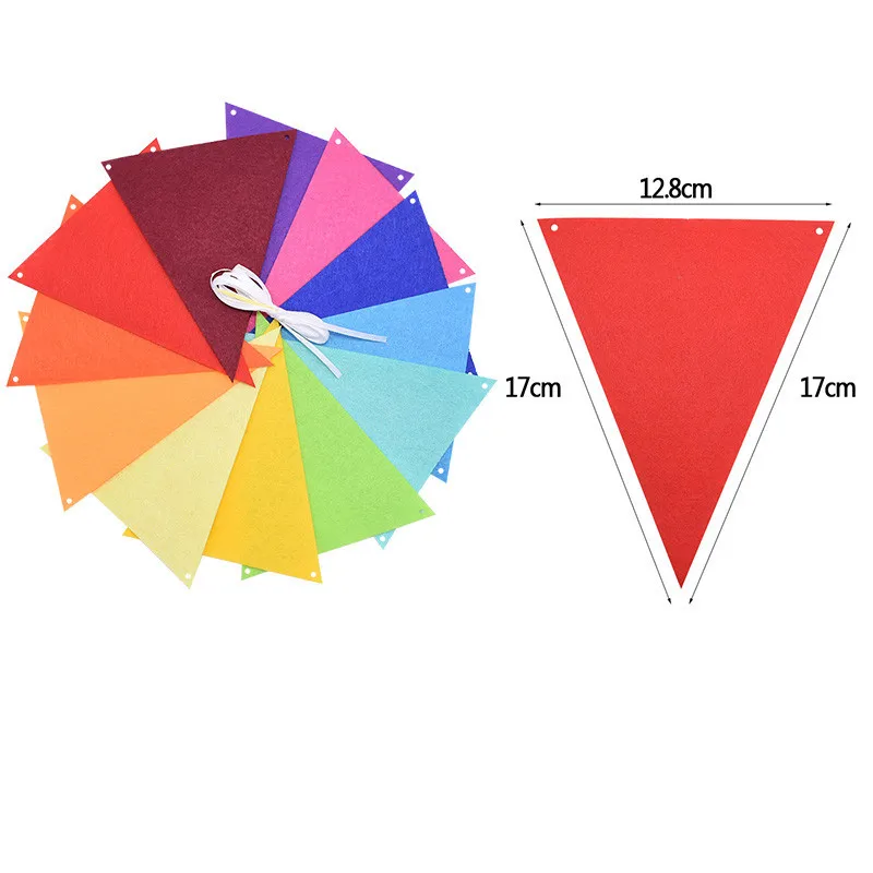 12 أعلام ملونة مثلث راية أعلام جارلاند متعدد الألوان ورأى راية الرايات العلم للمنزل استحمام الطفل حفلة عيد ميلاد ديكور #6