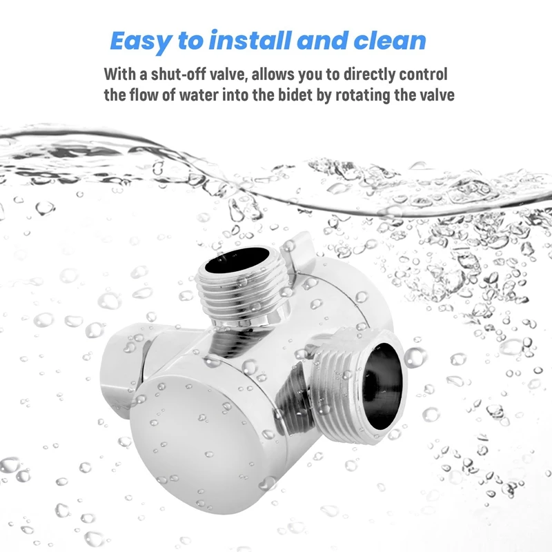 ABS Chrome 3 Way Diverter Hose Fitting T Shape Adapter Connector For Angle Valve Hose Bath Shower Arm Toilet