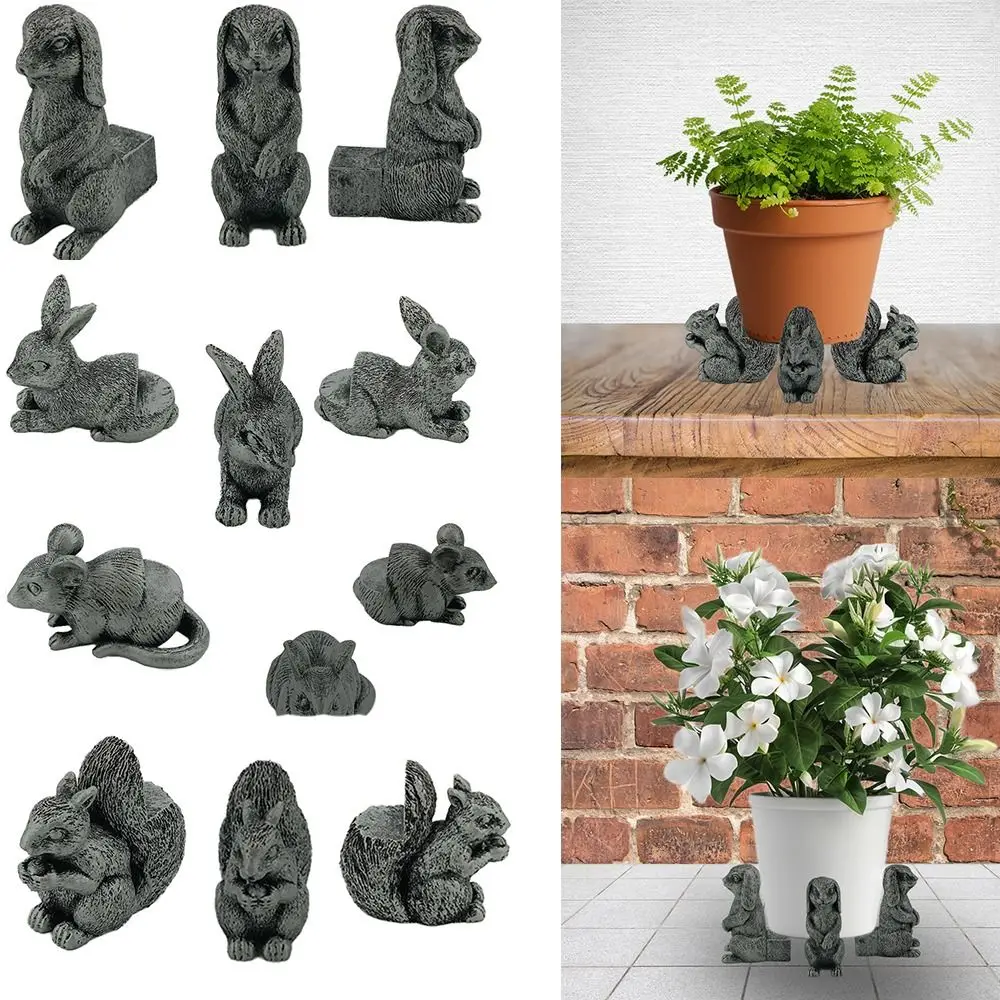 3Pcs Hot Resin Plant Pot Feets Animal Potted Bonsai Stand Garden Decor Outdoor Flower Pot Support