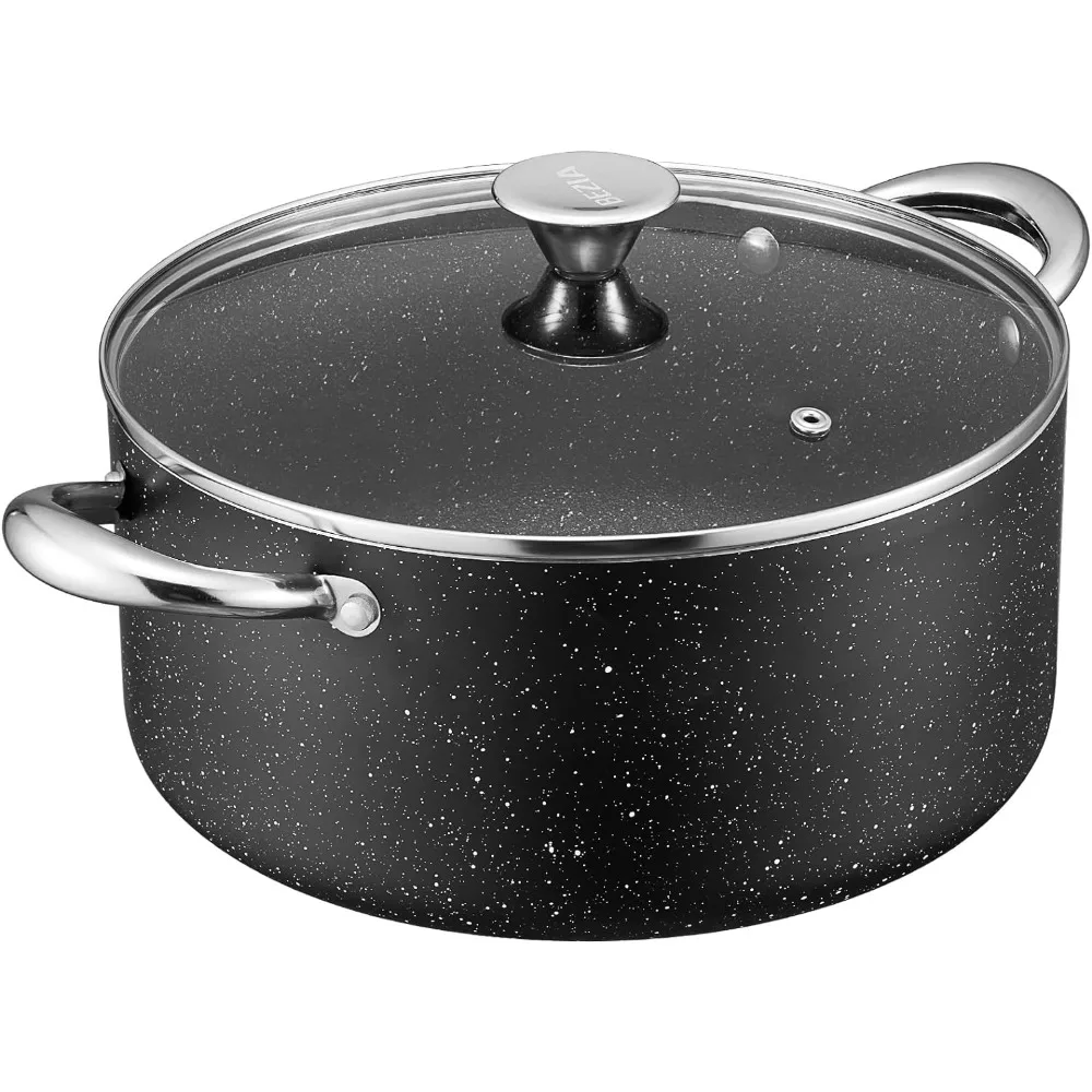 

BEZIA Cooking Pot Lid,6Quart Nonstick Stock Pot/Stockpot with Lid,Non Stick 6QT Large Capacity Induction Pot Soup,Broth,Chili