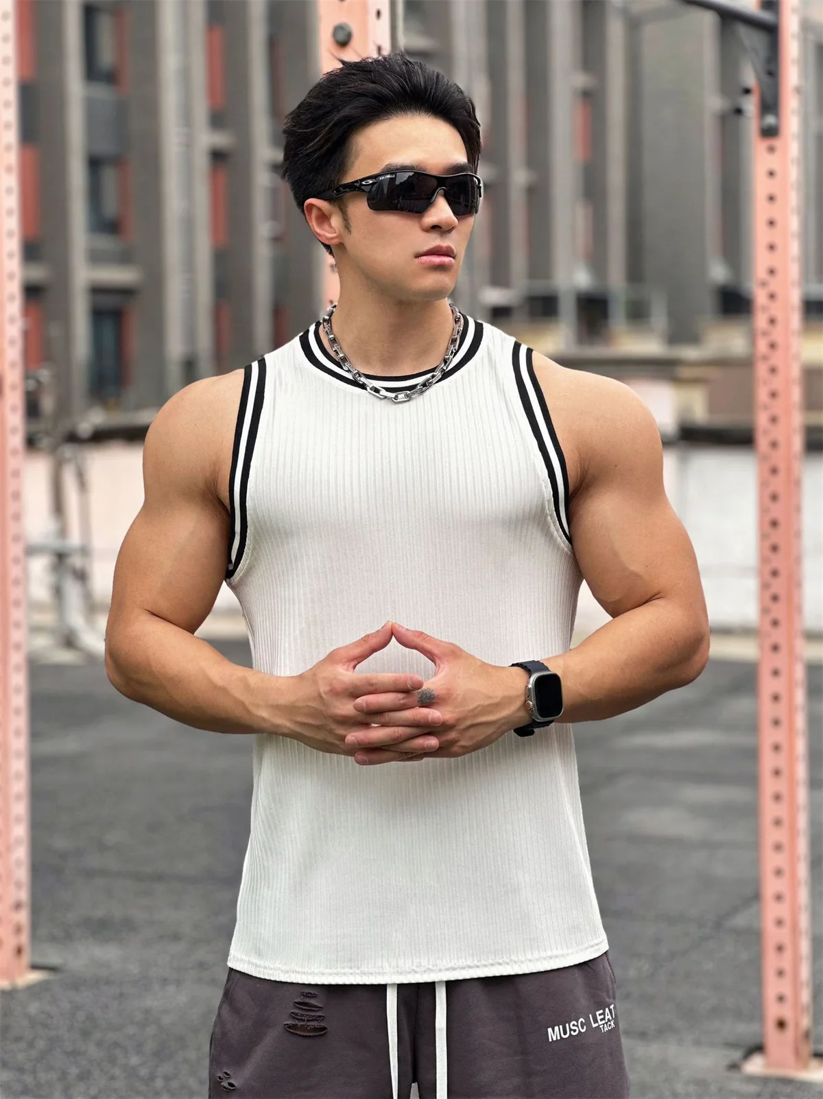 Summer Bodybuilding Tank Tops Men Gym Fitness Sport Sleeveless Shirt Male Casual Skinny Stringer Singlet Vest Workout Clothing