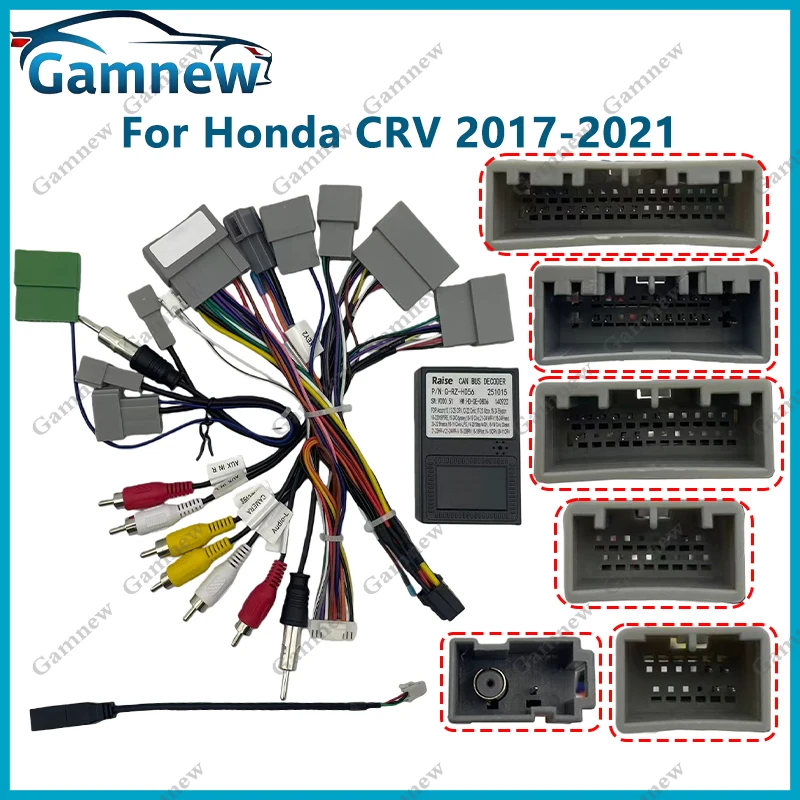 

Автомобильный 16-контактный адаптер жгута проводов Android, декодер Canbus Box для Honda CRV 2017-2019 Civic 1.5T 2016 + Breeze 2020