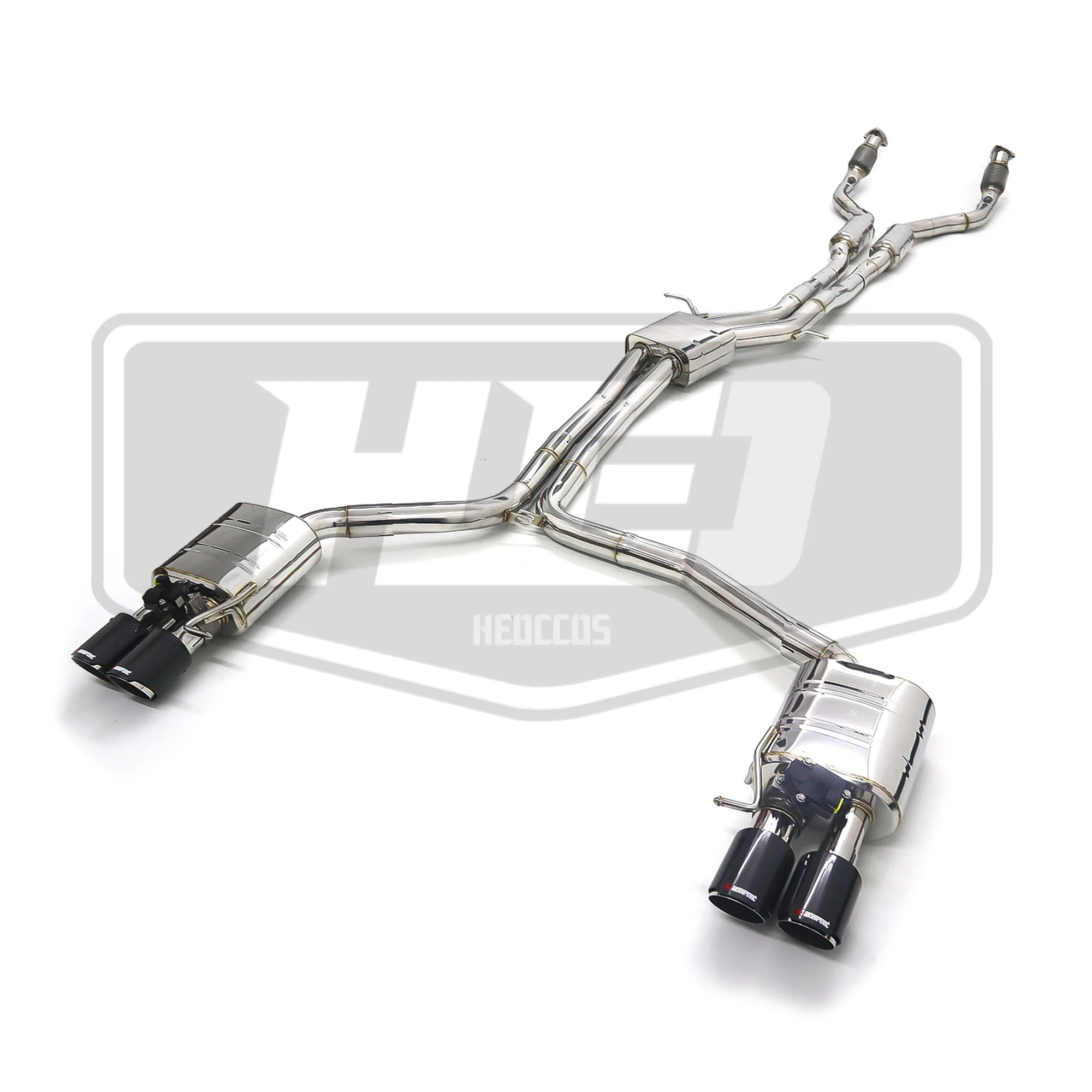 

HEO Stainless Steel Exhaust Catback for Audi S6 S7 C7 2013-2018 4.0T Resonator Front Pipe X Design Sport Valved Exhaust System