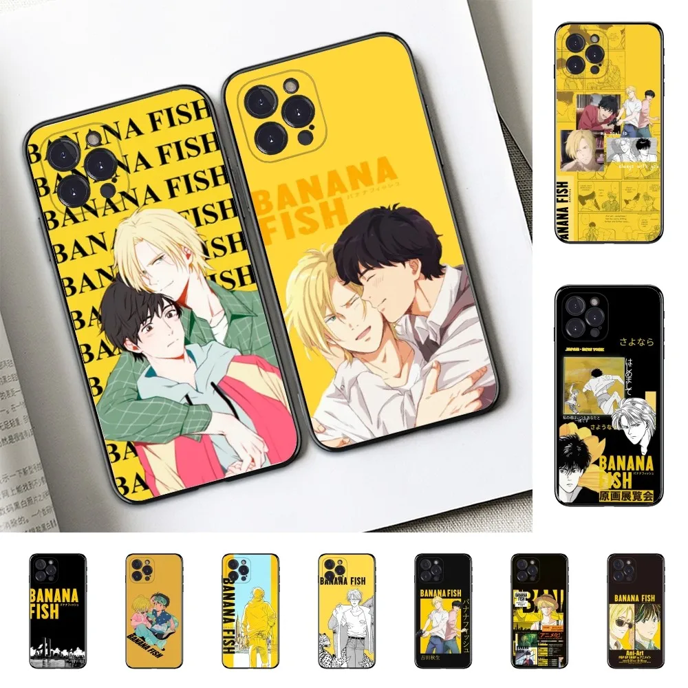 Banana Fish Phone Case For iPhone 15 14 11 12 13 Mini Pro XS Max Cover 6 7 8 Plus X XR SE 2020 Funda Shell