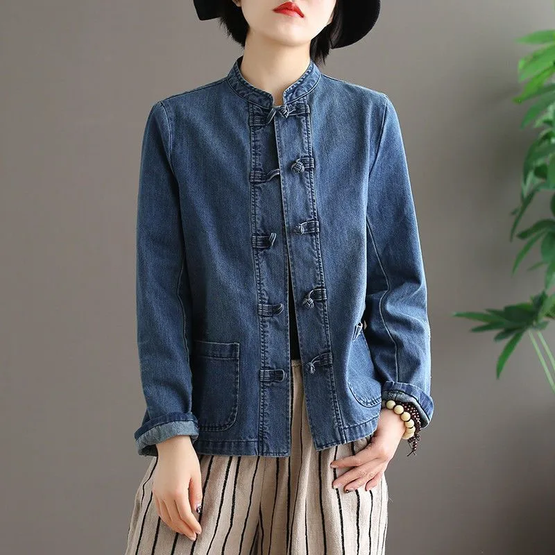 Spring Autumn Denim Jackets Women 2024 New Fashion Loose Casual Jacket Cowboy Coat Single-Breasted Blue Vintage Outerwear Female