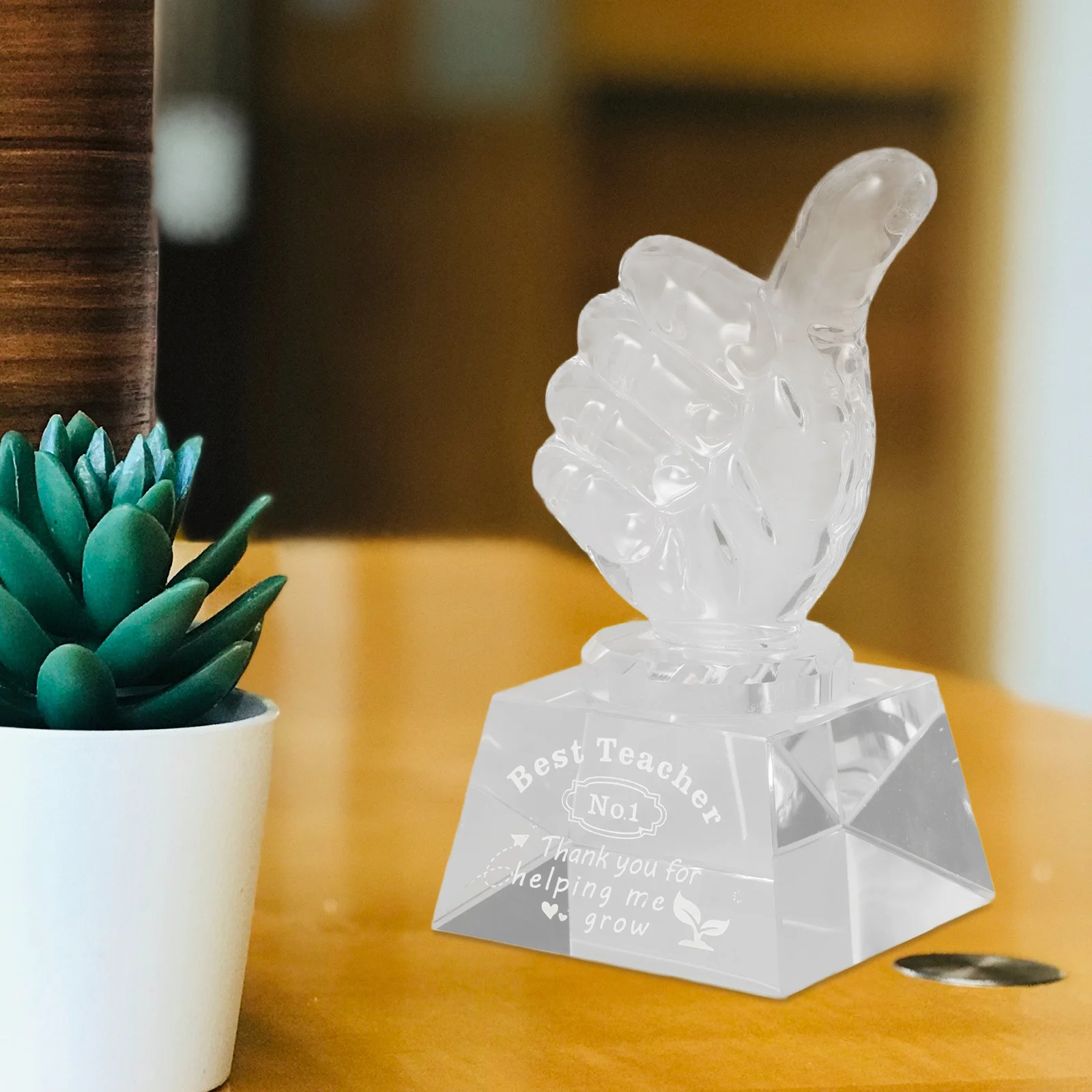 Trophée au doigt en cristal, prix du pouce pour la journée des enseignants, reconnaissance des célébrations en classe d'entreprise, trophée de la fête des enseignants