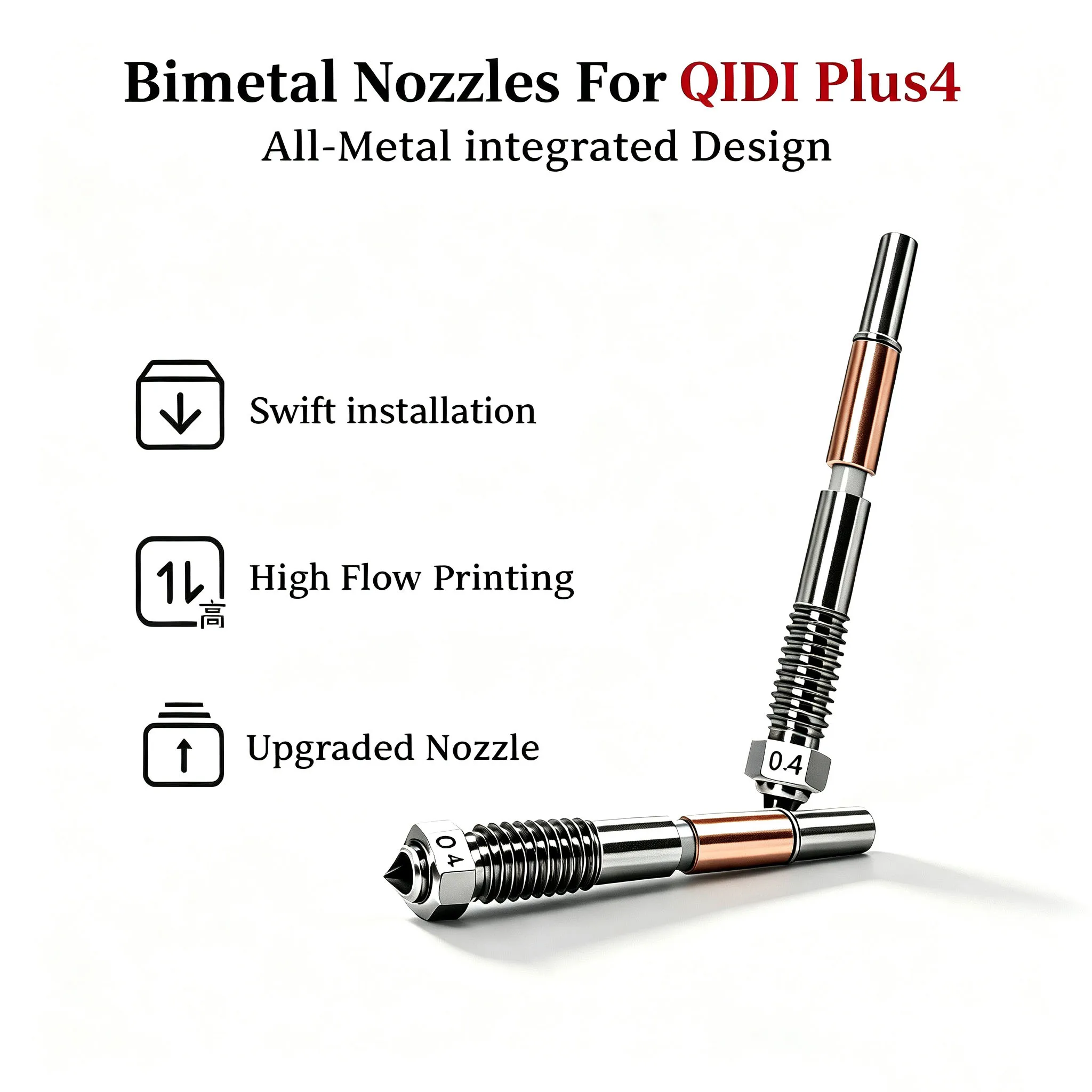 Original QIDI Q2 Q2 Combo Bimetallic Hotend Nozzle Ceramic Insulation Integrated Durable High Temp Resistant