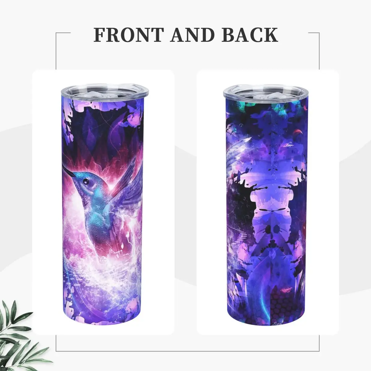 Hummingbird Love Stainless Steel Tumbler Vacuum Insulated Mug Thermal Cold Cups Straws With Lid 20oz