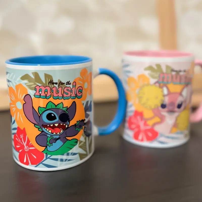 350ml Disney Cute Stitch Mug Cartoon Character Stitch Ceramic Three-dimensional Coffee Cup Office Home Water Cup Birthday Gifts