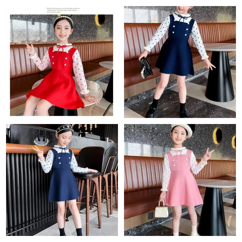 

Лидер продаж, модное платье Kawaii для девочек, студенческое осенне-зимнее повседневное трикотажное платье с героями мультфильмов, свитер, пуловер, платье принцессы, детская одежда