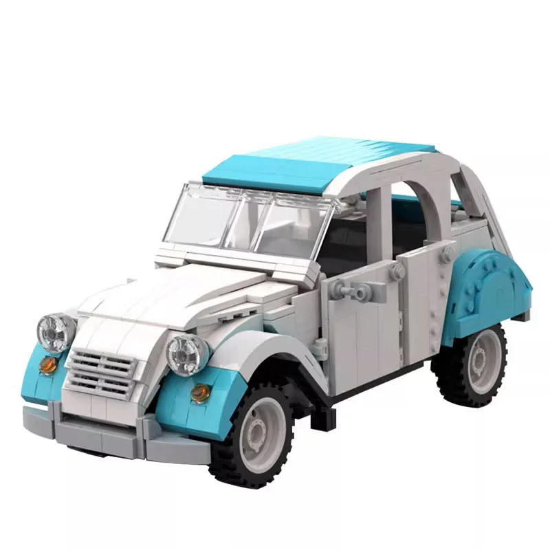 AIAIAITOY Technical  2CV Dolly Speed Champions Bluish Green Cars Building Blocks Bricks Set Kids Toys Gifts For Boys & Girls