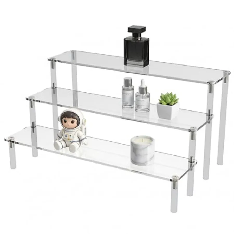 Acrylic Perfume Organizer Stand 3-Tier Clear Display for Vanity and Home