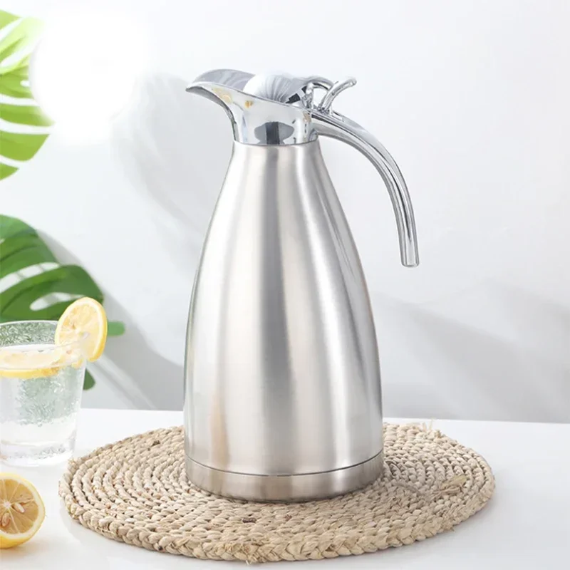 4 Color 1.5L 2L Vacuum Insulation Double Wall Stainless Steel Coffee Pot Milk Tea Jug Water Carafe Flask Thermal Thermos Bottles