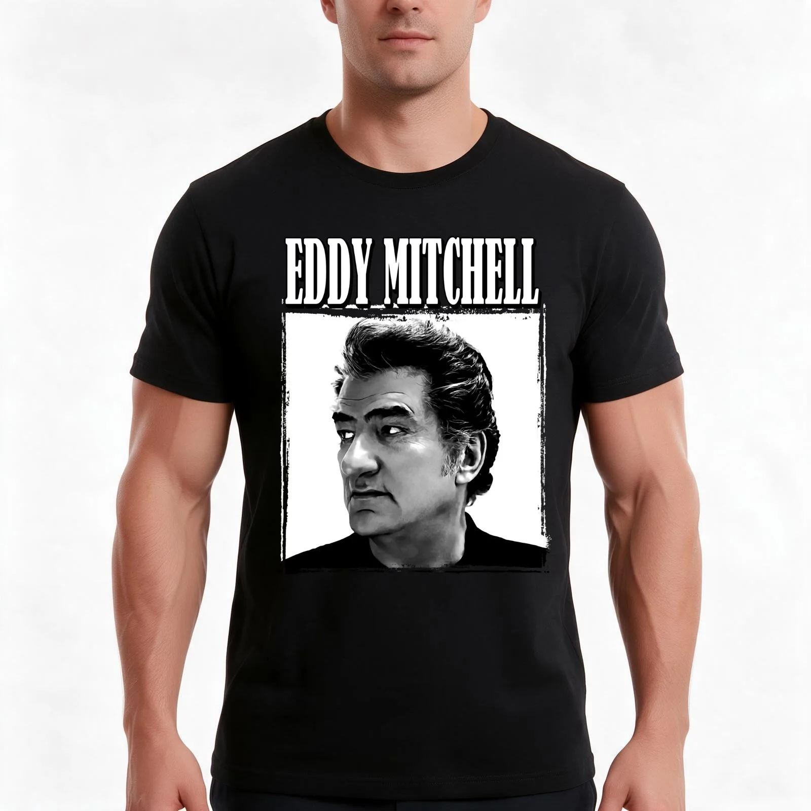 Eddy Mitchell T-Shirt Summer Casual Cotton Tee Oversized Streetwear Tops Vintage Graphic Print Loose Fit Short Sleeve