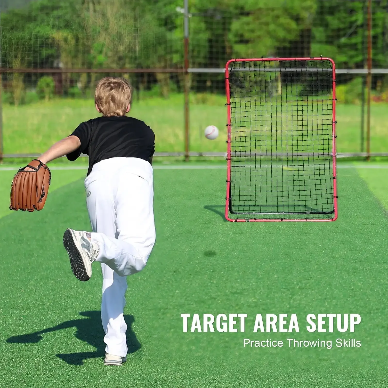 Baseball- und Softball-Rebounder-Netz, 4 x 5,5 Fuß, PitchBack, All Angle Fielding