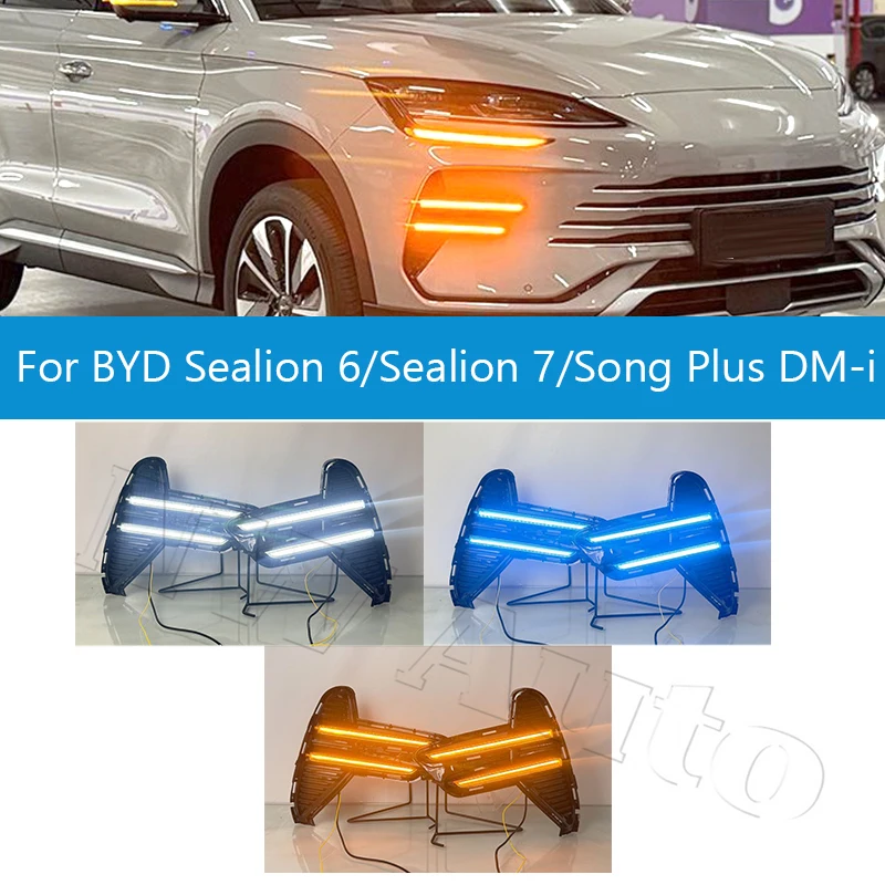 

Для 2023-2025 BYD Sealion 6 BYD Sealion 7 BYD Song Plus DM-i Передние противотуманные фары дневного переднего бампера Ходовые огни