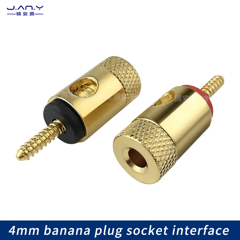 Copper plated 4mm threaded terminal block, banana plug socket, hifi audio amplifier, speaker, soldering free terminal block