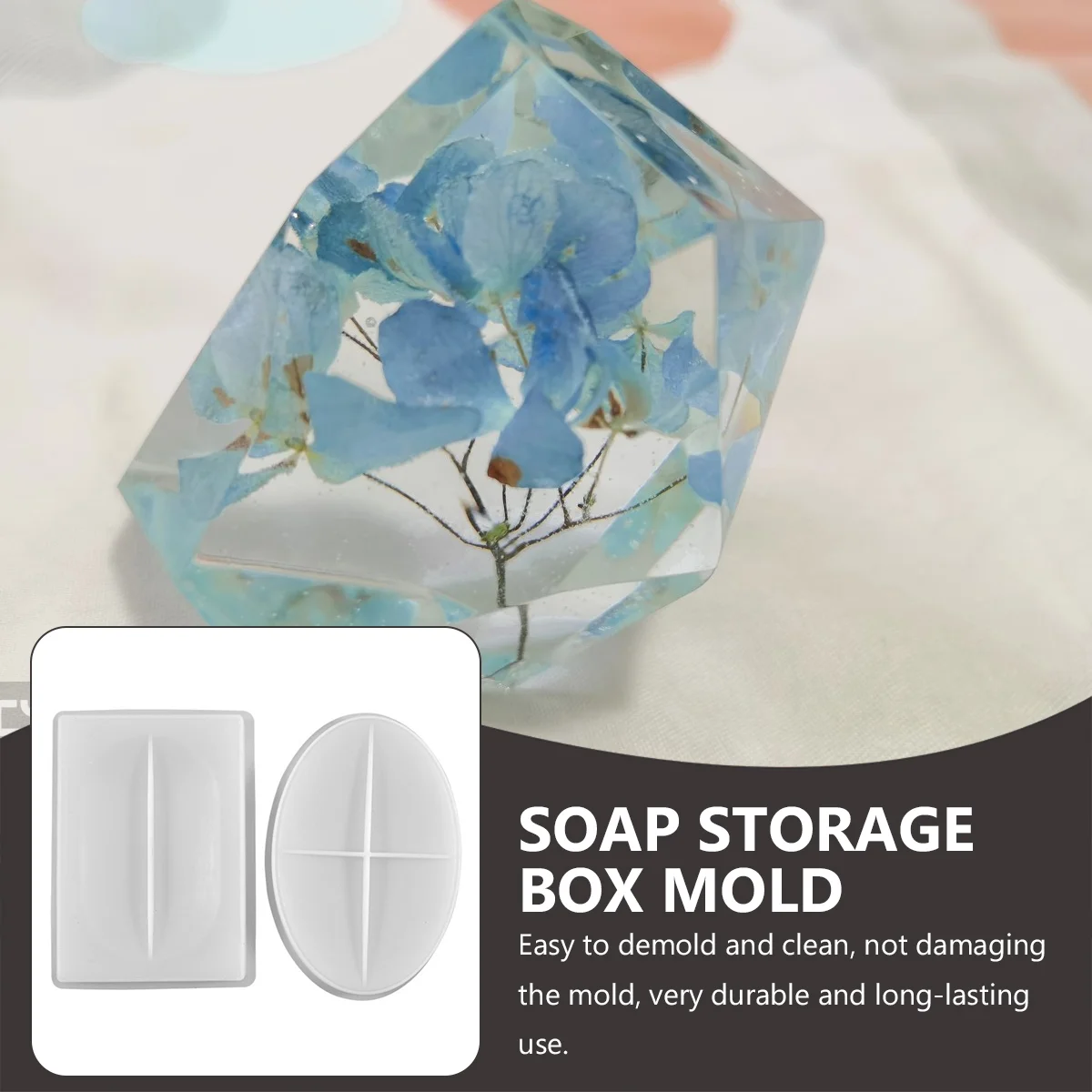 2 Pcs Soap Storage Box Mold Silicone Handmade Craft Epoxy Resin Molds White Easy Demold Clean Lasting Practical