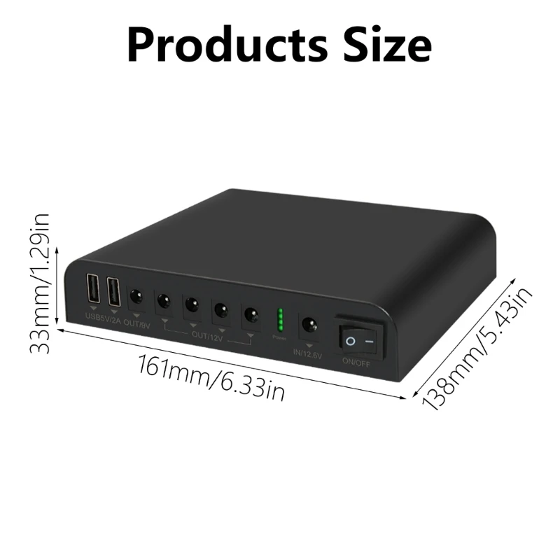 UPS Uninterruptible Power Supply 12000mAh Power Banks for WIFI Modem/Routers, VOIP, Cameras USB DC12v Output