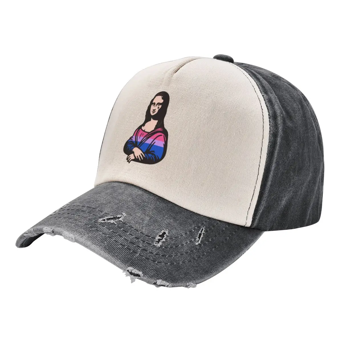 Bisexual Pride Flag Mona Lisa Baseball Cap Military Tactical Cap Cosplay Custom Cap beach hat Women Caps Men's