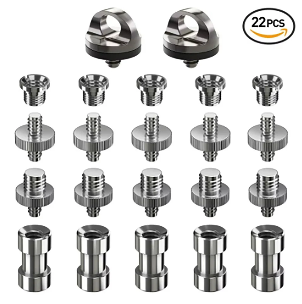 New Camera Screws, 22 Pcs Converter Threaded Screws Adapter Mount Set Camera/Tripod/ Monopod/Ballhead/ Light Stand/Quick Release