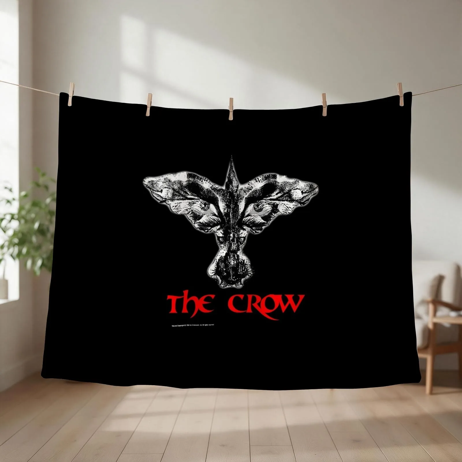 Vintage-1994-The-Crow-Deadstock Throw Blanket couch cozy soft plush fuzzy picnic outdoor blanket