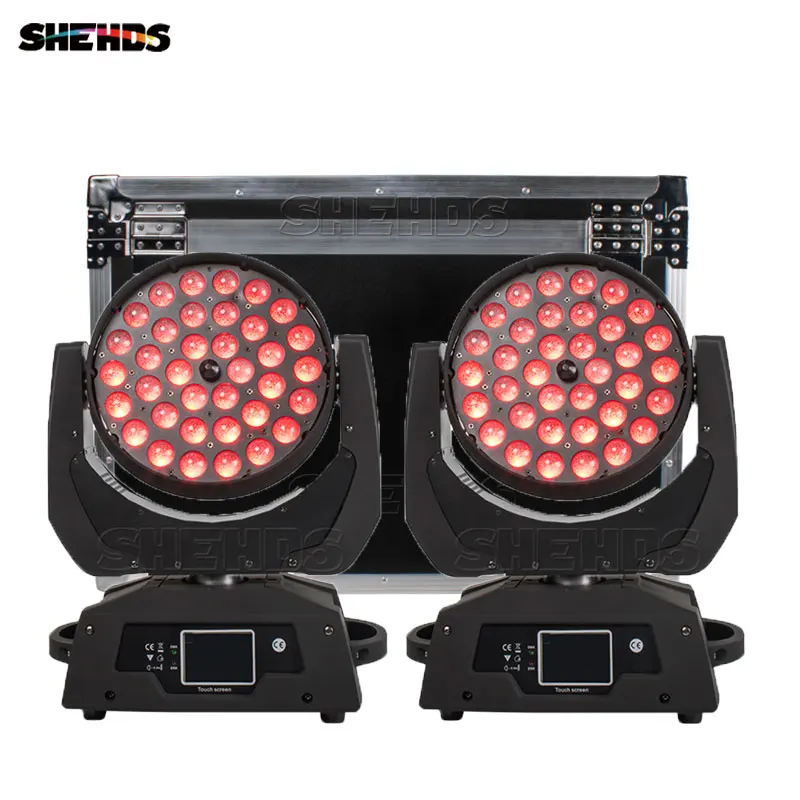 

SHEHDS NEW LED Wash Zoom 36x18W RGBWA+UV Moving Head Lighting With Flight Case for DJ Disco Party Stage Lighting