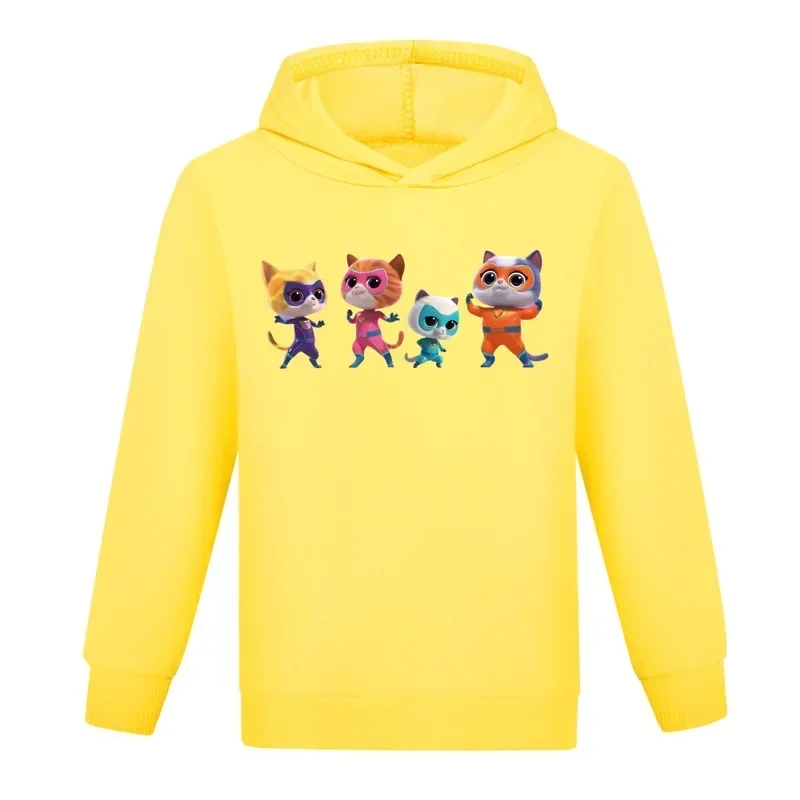 Felpa con cappuccio Super Kitties Cappotti a maniche lunghe per bambini Neonate Supercats Felpa Ragazzi Maglione casual Bambini Abiti primaverili autunnali