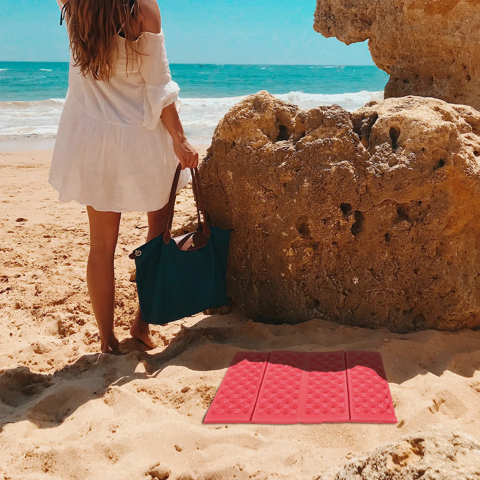 2-teiliges faltbares Picknick, leicht, wasserdicht, tragbar, Campingmatte für Outdoor, Wandern, Strand, Reisen, Krabbelmatte