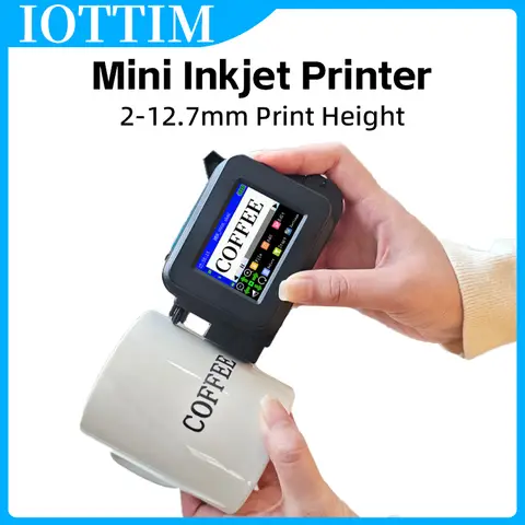 Mini Handheld Inkjet Printer Half Inch Print Height Label Printer Round Surface Print Mutiple Languages Printer