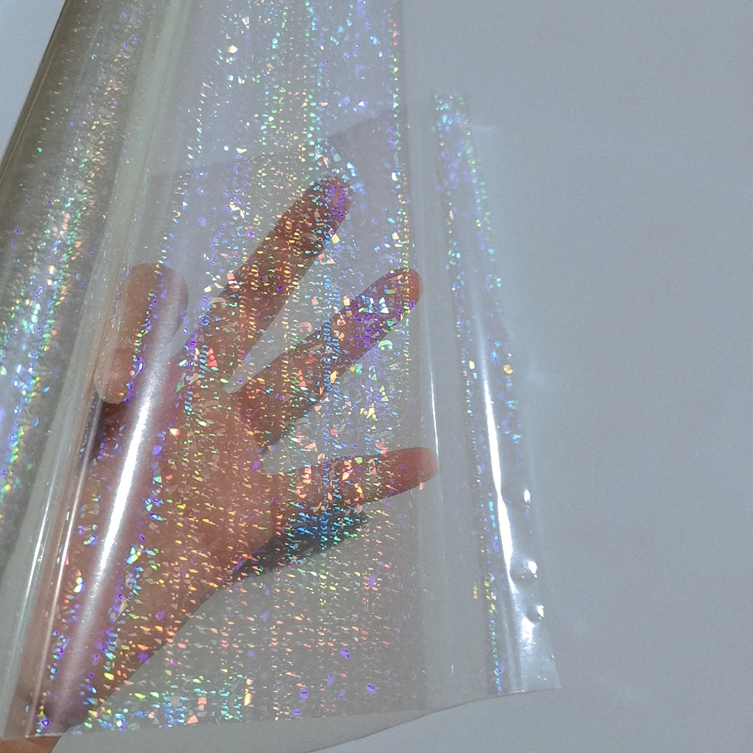 ホログラフィック無地透明ホットスタンピング箔紙やプラスチック21センチメートルx 120メートル/ロットdiyパッケージボックス