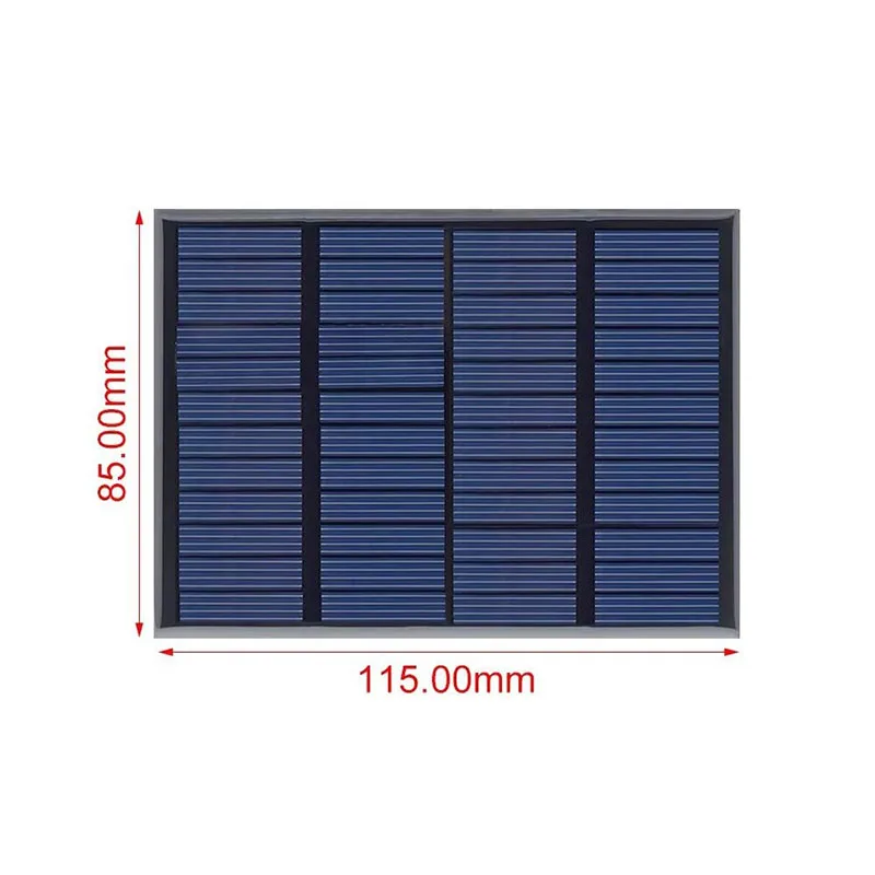 1.5W 12V Small Solar Cells A Grade Polysilicon Sunpower Pv Module for DIY 9V Battery Charging 115*85*3MM