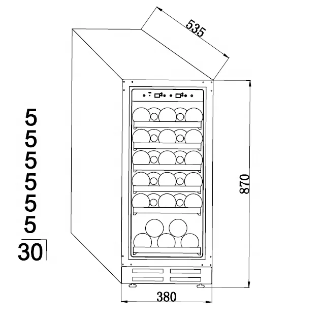 Compressor Wine Cooler Refrigerator Built-in Modern Luxury Wine Cellar for Home Bar Kitchen Private Collection Storage Pro