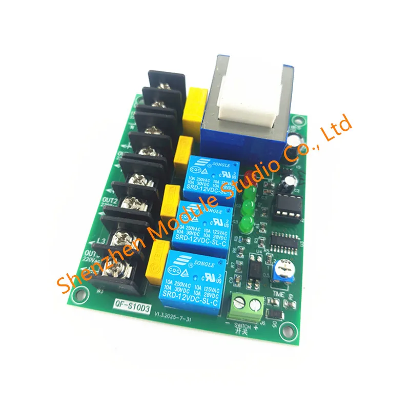 AC 220V 10A 3-Channel 3Bit Power Time Sequence Board Automatic Delay 3CH Adjustable Sequential Controller Module