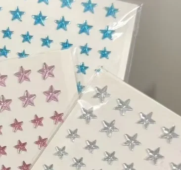 Face Makeup Diamond Patch Dazzling Star Festival Modernist Face Stickers 1Sheet Star Women Girls Tattoo Eyes Colorful Rhinestone