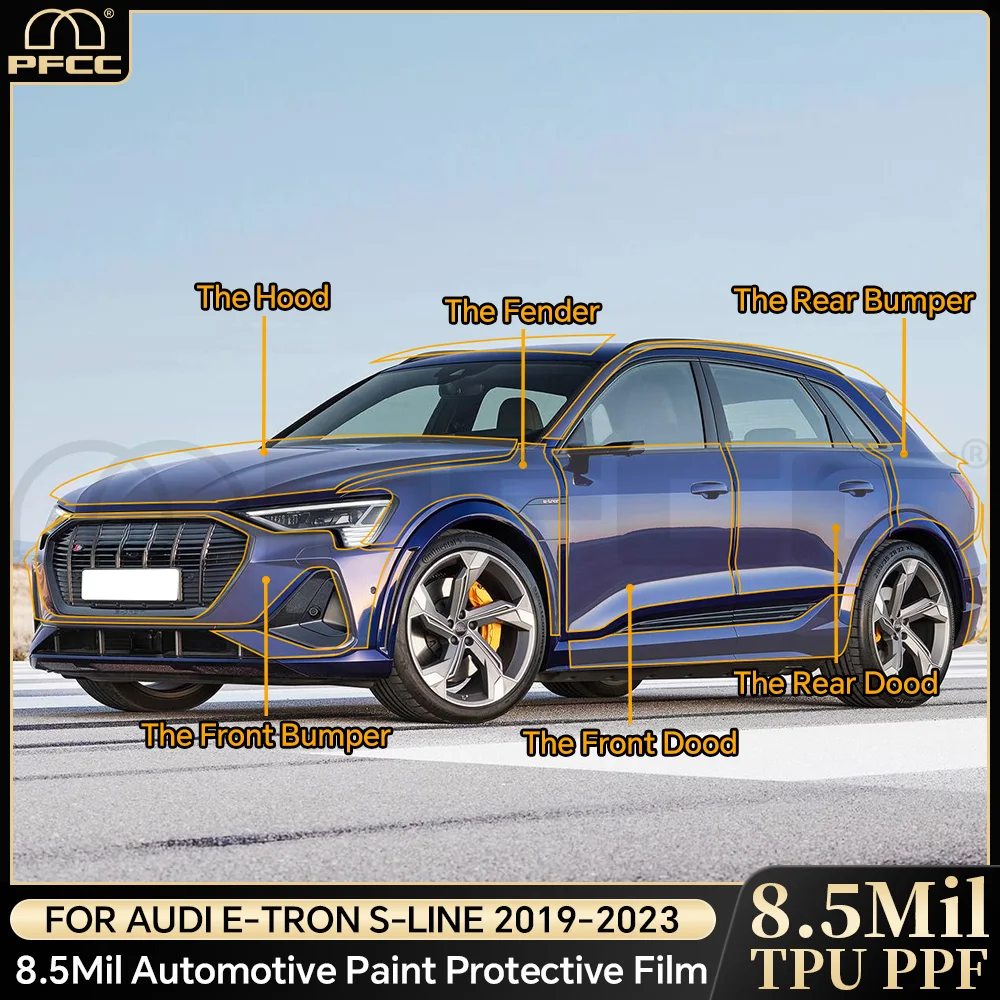 

PPF Paint Protection Film for AUDI E-TRON 2019 2020 2021 2022 2023 TPU Clear Anti-Scratch Kit Car Invisible Transparent Stickers
