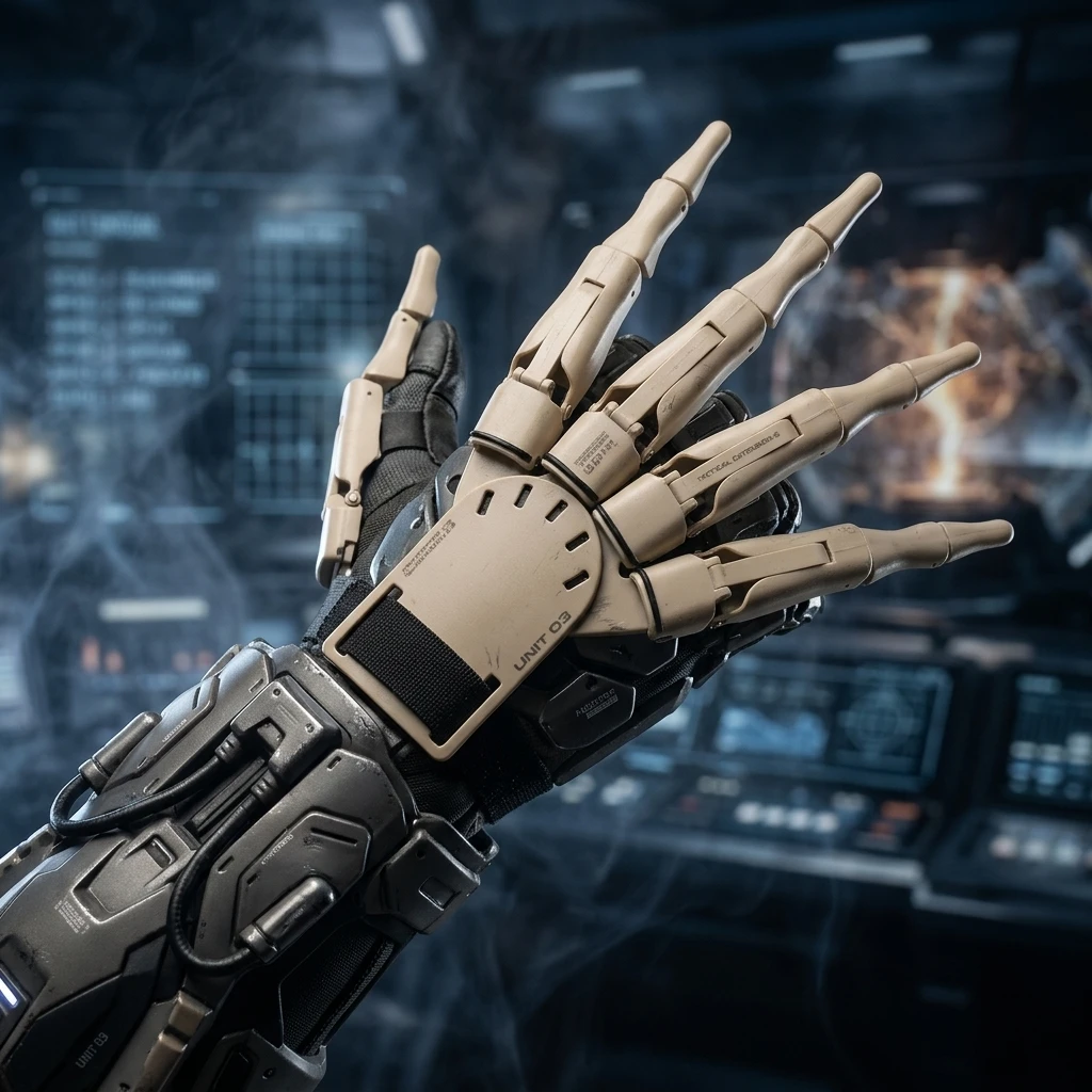 Mecha Claw Gloves Long Finger Armor Halloween Costume Gear SciFi Robot Monster Cosplay Party Prop for Men Women Adults LARP