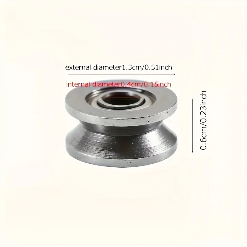 10-Pack Carbon Steel V624ZZ V-Groove U-Shaped Groove Ball Bearing Wheels for Track Linear Motion Systems