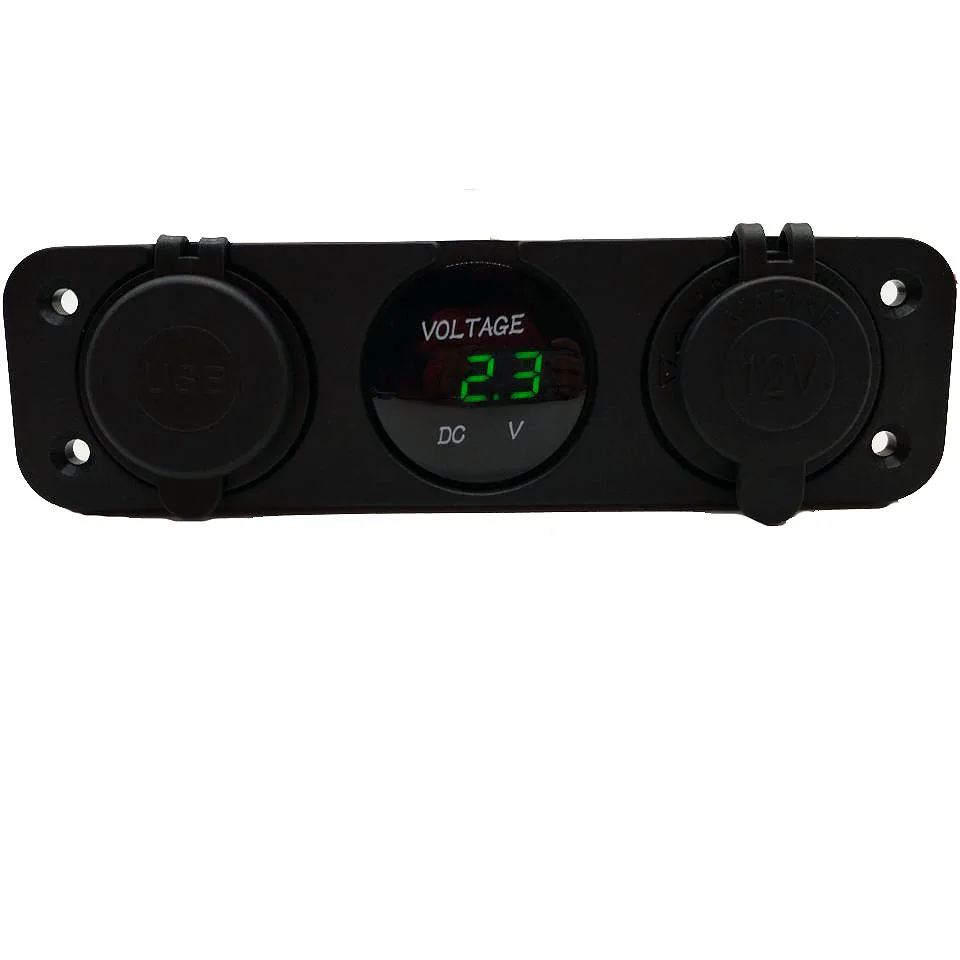Factory direct supply RV with light accessories 3-in-1 plywood car charging dual USB port/voltmeter/power mother seat DC