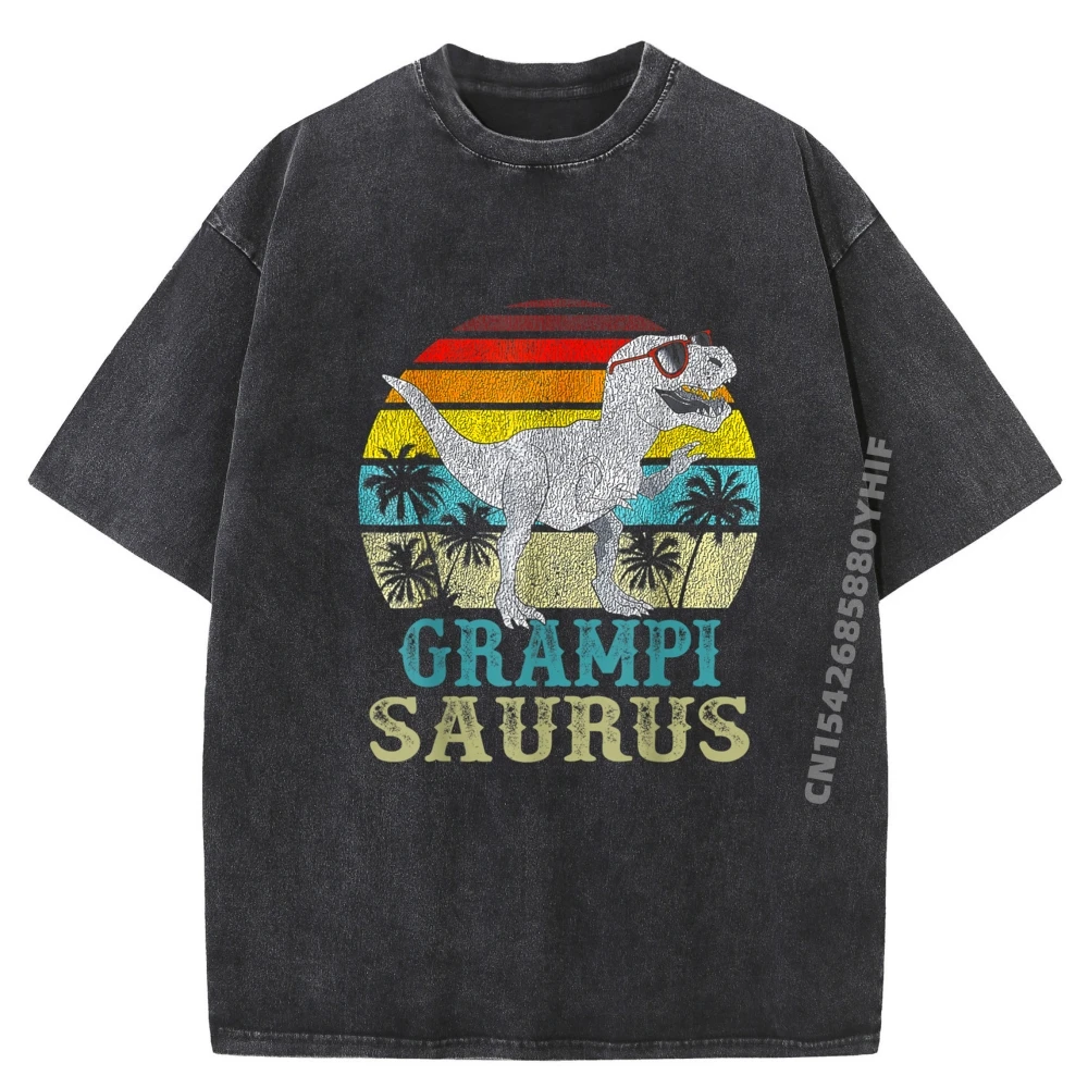 

Grampisaurus T Rex Dinosaur Grampi Saurus Family Matching Big And Tall Retro Washed T Shirts Harajuku Family