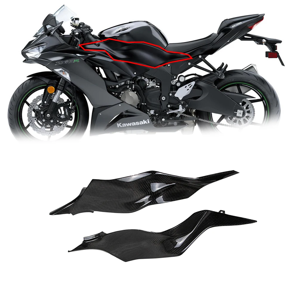 

For Kawasaki ZX-6R ZX6R 2019 2020 3K Carbon Fiber Motorcycle Modification Accessories Fairing Tank Side Panels