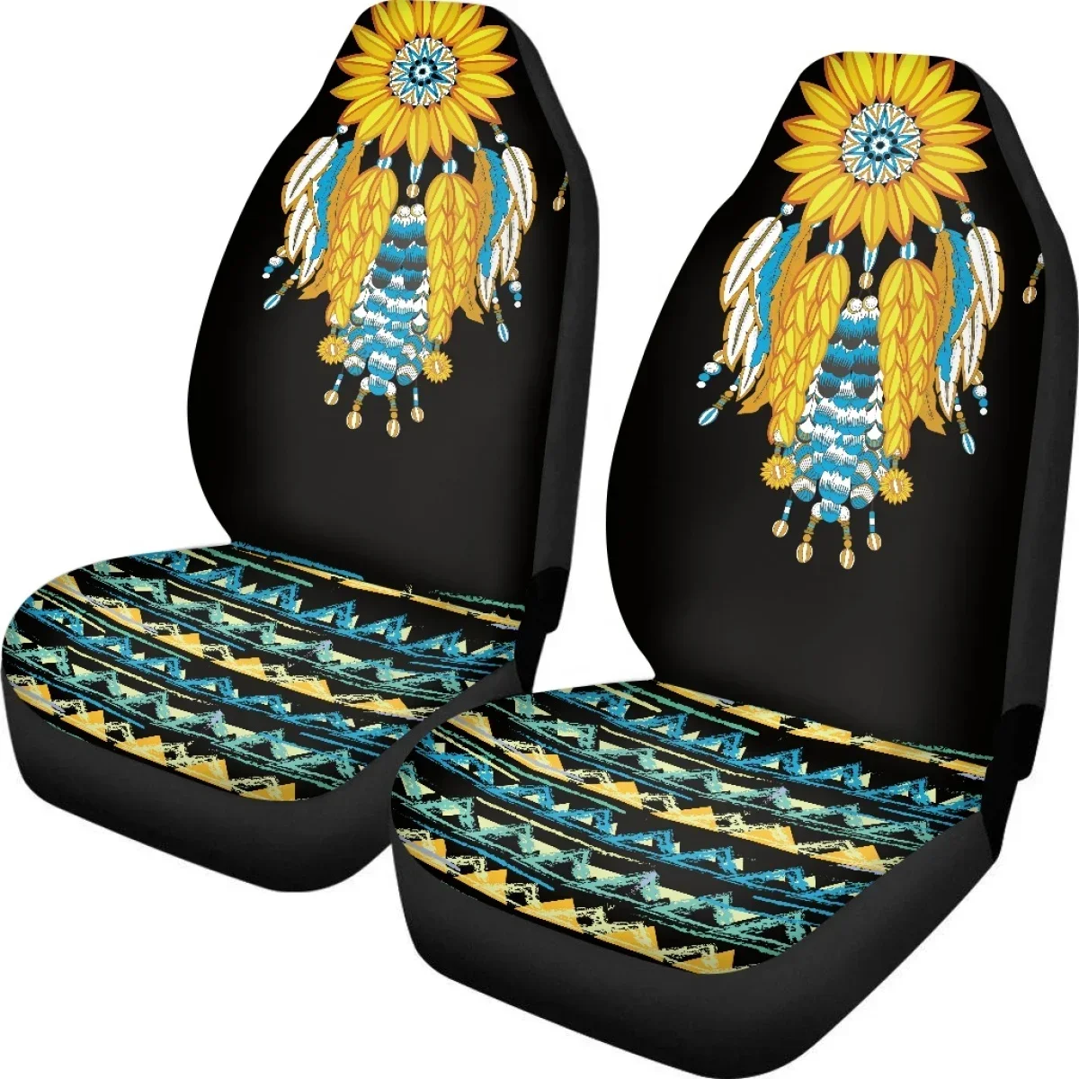 Car Seat Covers Tribal Style Sunflower Dreamcatcher Universal Size for Most Car Auto Interior Mat Pad Accessories